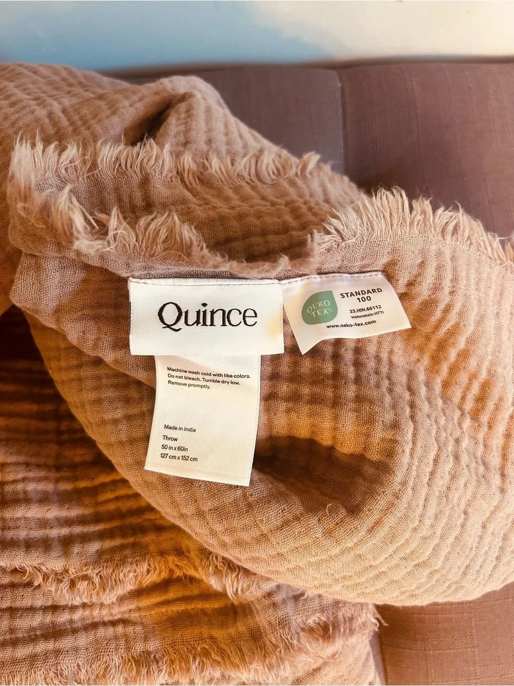 NWOT Quince Mauve Organic Cotton Gauze Throw  Blanket!